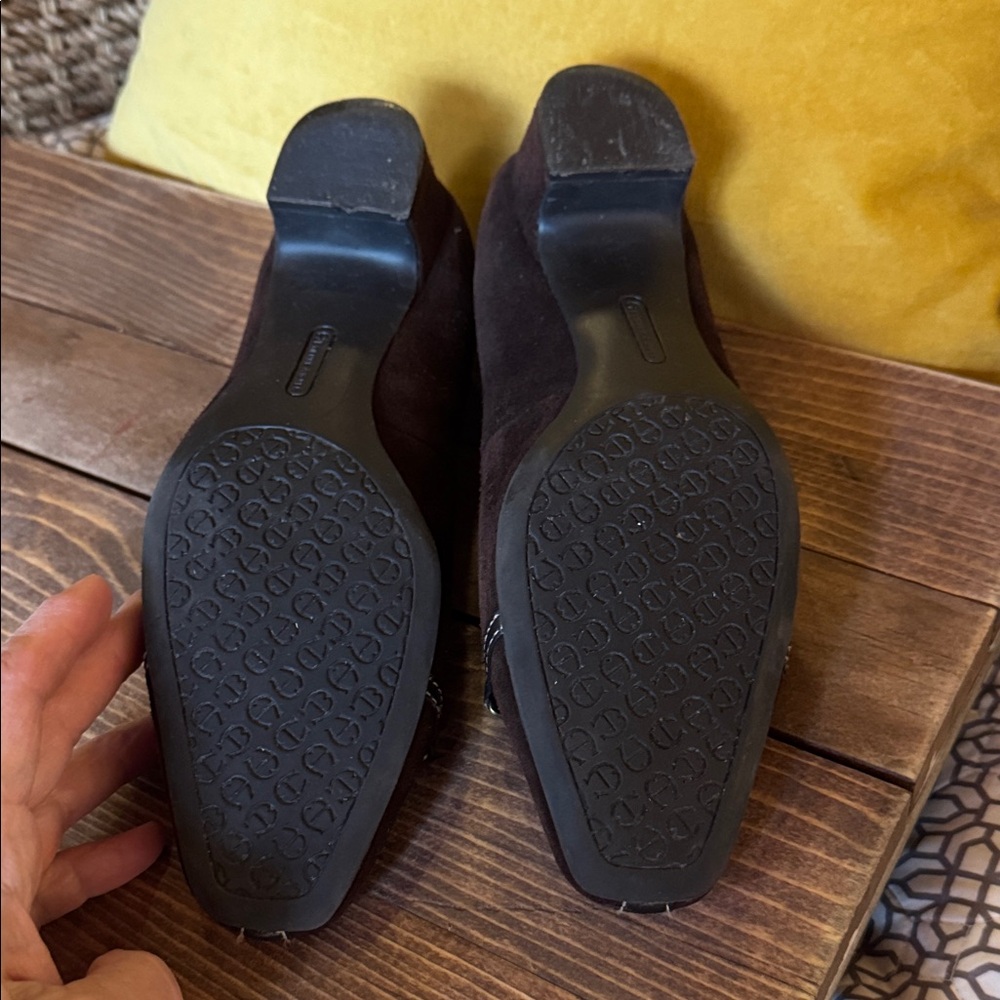 Etienne Aigner Espresso Loafers with Gold Accents - Picture 10 of 12